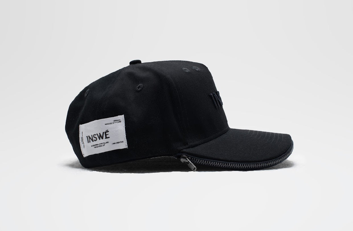 black zipper cap