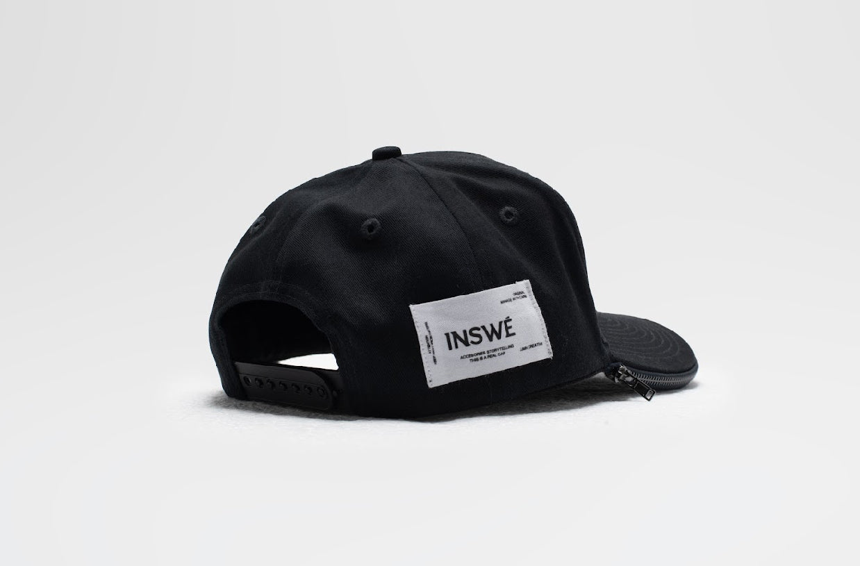 black zipper cap