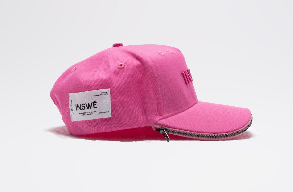 Pink zipper cap