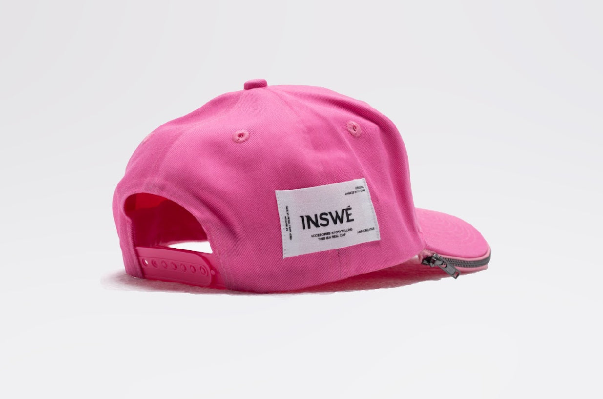 Pink zipper cap